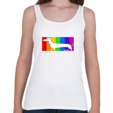 PRINTFASHION Tacskó szivárvány háttérben - Női atléta - Fehér női trikó