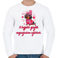 PRINTFASHION Tacskó szülinap júl - Férfi pulóver - Fehér férfi pulóver, kardigán