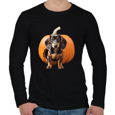 PRINTFASHION Tacskó tökben - Férfi hosszú ujjú póló - Fekete