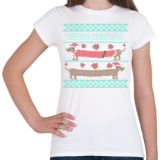 PRINTFASHION Tacskós Karácsony - Női póló - Fehér