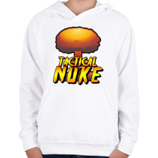 PRINTFASHION Tactical Nuke - Gyerek kapucnis pulóver - Fehér