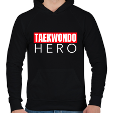 PRINTFASHION TAEKWONDO HERO - Férfi kapucnis pulóver - Fekete férfi pulóver, kardigán