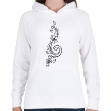 PRINTFASHION Tahiti virág - Női kapucnis pulóver - Fehér női pulóver, kardigán