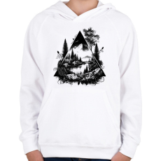 PRINTFASHION Tájkép - Gyerek kapucnis pulóver - Fehér