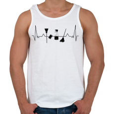 PRINTFASHION Takarító EKG - Férfi atléta - Fehér