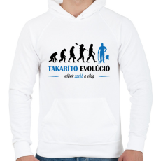 PRINTFASHION Takarító evolúció - Férfi kapucnis pulóver - Fehér