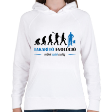 PRINTFASHION Takarító evolúció - Női kapucnis pulóver - Fehér