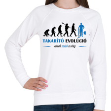 PRINTFASHION Takarító evolúció - Női pulóver - Fehér női pulóver, kardigán