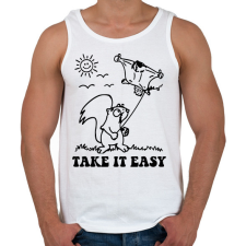 PRINTFASHION Take it easy - Férfi atléta - Fehér atléta, trikó