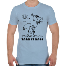 PRINTFASHION Take it easy - Férfi póló - Világoskék