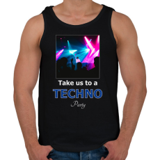 PRINTFASHION take us a techno party - Férfi atléta - Fekete