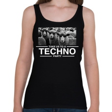 PRINTFASHION Take us Techno Party - Női atléta - Fekete