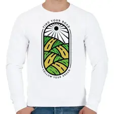 PRINTFASHION Találd meg az utad, kövesd az álmaid - Férfi pulóver - Fehér férfi pulóver, kardigán