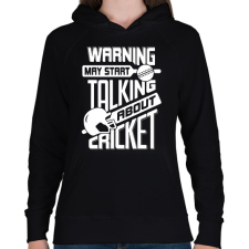 PRINTFASHION Talking about cricket - Női kapucnis pulóver - Fekete női pulóver, kardigán