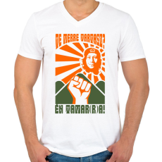 PRINTFASHION tamara_gevara02_2Q - Férfi V-nyakú póló - Fehér