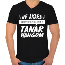 PRINTFASHION Tanár hang - Férfi V-nyakú póló - Fekete