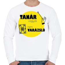 PRINTFASHION Tanár vagyok, nem Varázsló - Férfi pulóver - Fehér férfi pulóver, kardigán