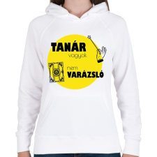 PRINTFASHION Tanár vagyok, nem Varázsló - Női kapucnis pulóver - Fehér női pulóver, kardigán