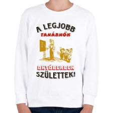 PRINTFASHION Tanárnő szülinapja színes - Gyerek pulóver - Fehér gyerek pulóver, kardigán