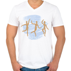 PRINTFASHION Tánc - Férfi V-nyakú póló - Fehér