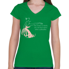PRINTFASHION Tánc - Női V-nyakú póló - Zöld