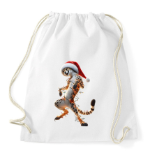 PRINTFASHION Táncoló karácsonyi party gepárd - Sportzsák, Tornazsák - Fehér tornazsák
