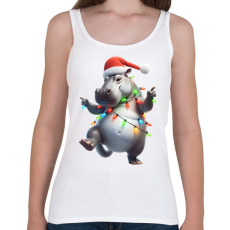 PRINTFASHION Táncoló karácsonyi party viziló  - Női atléta - Fehér