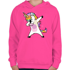PRINTFASHION Táncos unikornis - Gyerek kapucnis pulóver - Fukszia gyerek pulóver, kardigán