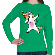PRINTFASHION Táncos unikornis - Női pulóver - Zöld női pulóver, kardigán
