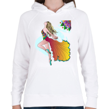 PRINTFASHION Táncosnő - Női kapucnis pulóver - Fehér női pulóver, kardigán