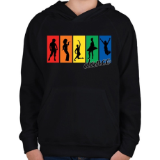 PRINTFASHION Táncosok - Gyerek kapucnis pulóver - Fekete