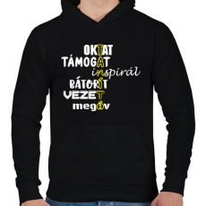 PRINTFASHION TANÍTÓ - Férfi kapucnis pulóver - Fekete