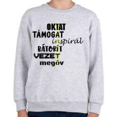 PRINTFASHION TANÍTÓ - Gyerek pulóver - Sport szürke