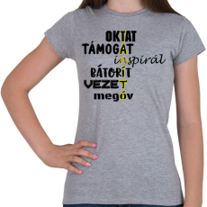 PRINTFASHION TANÍTÓ - Női póló - Sport szürke
