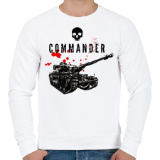 PRINTFASHION Tank Commander - Férfi pulóver - Fehér férfi pulóver, kardigán