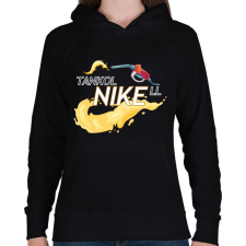 PRINTFASHION TanokolNIKEll - Női kapucnis pulóver - Fekete női pulóver, kardigán
