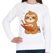 PRINTFASHION Tanuló lajhár - Női pulóver - Fehér női pulóver, kardigán