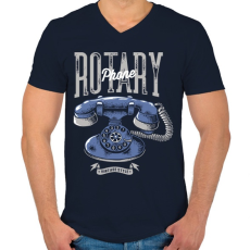 PRINTFASHION Tárcsázós telefon - Férfi V-nyakú póló - Sötétkék