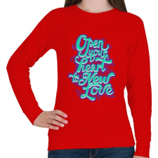 PRINTFASHION Tárd ki a szíved - Női pulóver - Piros női pulóver, kardigán