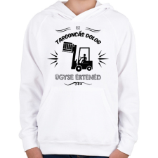 PRINTFASHION Targoncás dolog - Gyerek kapucnis pulóver - Fehér gyerek pulóver, kardigán