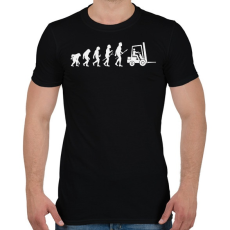 PRINTFASHION Targoncás evolúció - Férfi póló - Fekete