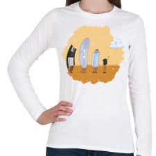 PRINTFASHION Tárhely evolúció - Női hosszú ujjú póló - Fehér női póló