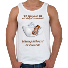 PRINTFASHION Társasjáték és kávé - Férfi atléta - Fehér női trikó