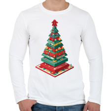 PRINTFASHION Társasjáték karácsonyfa - Férfi hosszú ujjú póló - Fehér férfi póló