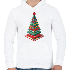 PRINTFASHION Társasjáték karácsonyfa - Férfi kapucnis pulóver - Fehér férfi pulóver, kardigán