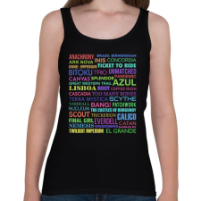 PRINTFASHION Társasjátékok - Női atléta - Fekete női trikó