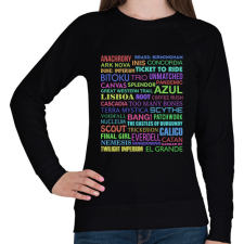 PRINTFASHION Társasjátékok - Női pulóver - Fekete női pulóver, kardigán