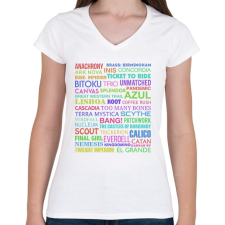 PRINTFASHION Társasjátékok - Női V-nyakú póló - Fehér női póló