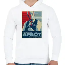 PRINTFASHION Tartsd meg az aprót! - Férfi kapucnis pulóver - Fehér férfi pulóver, kardigán