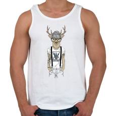 PRINTFASHION Tattoed Deer - Férfi atléta - Fehér